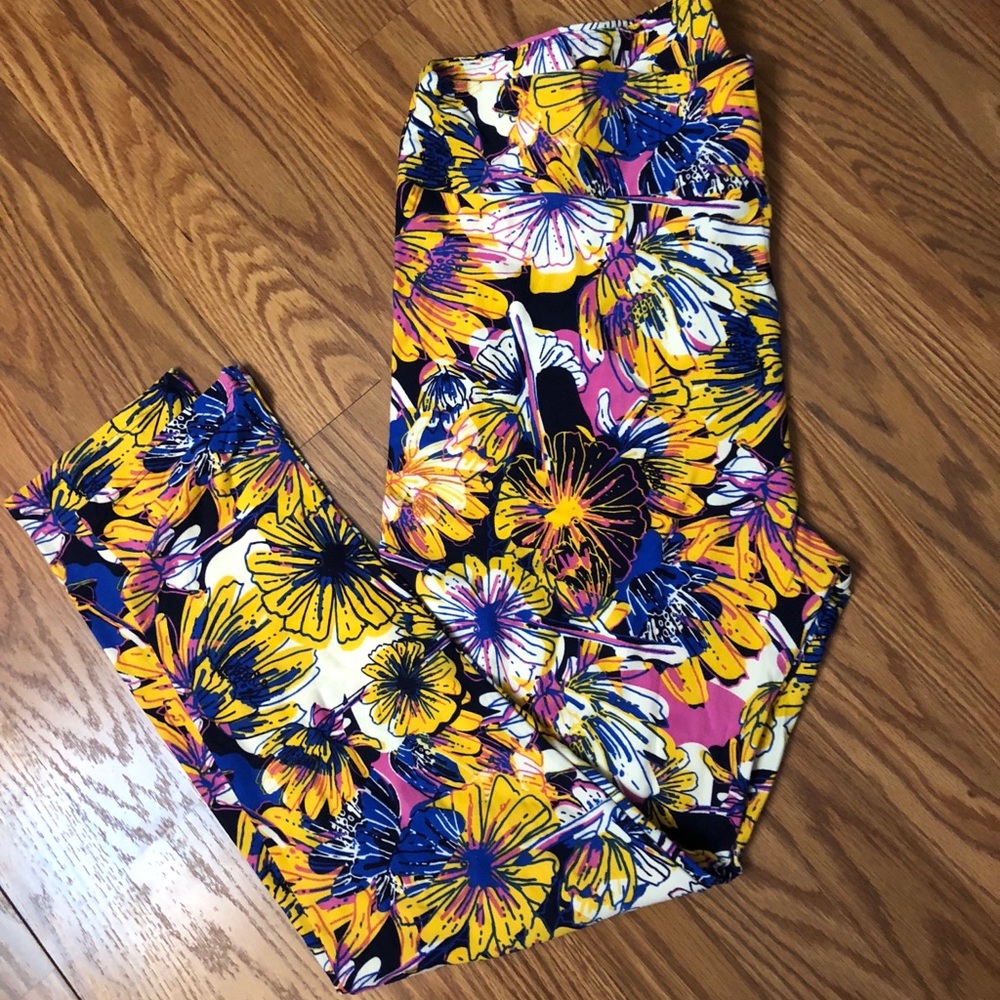 Lularoe Leggings TC2 Floral Sketch